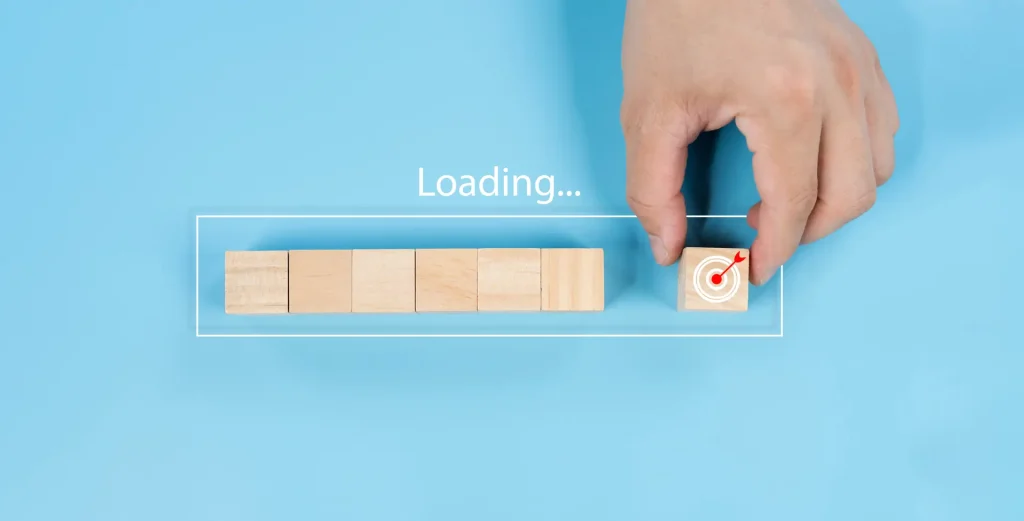 Loading blocks with a hand